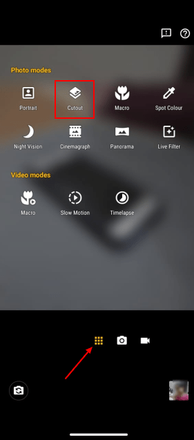 How To Cutout Camera Feature
