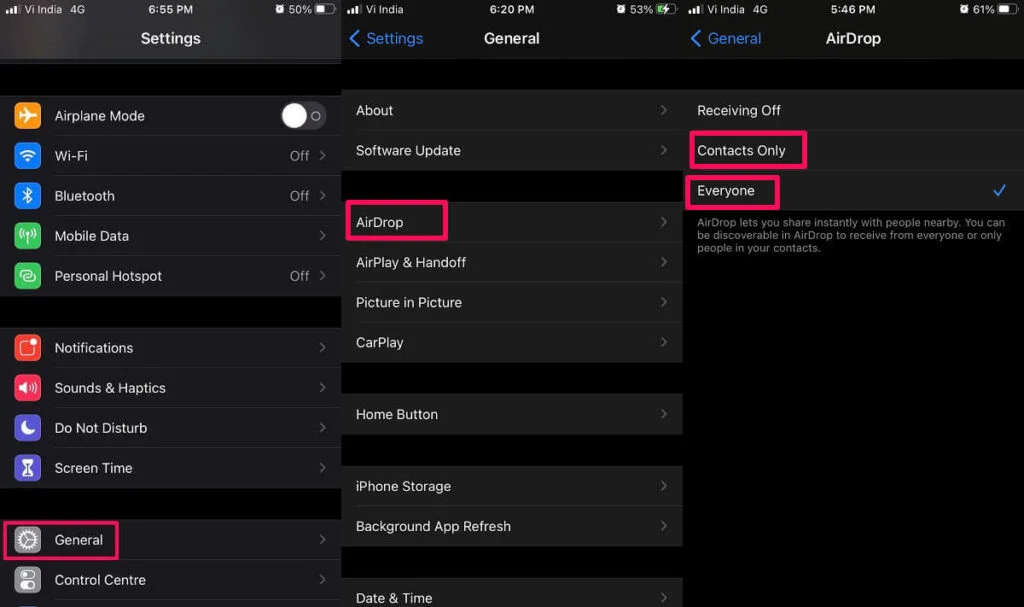 How To Setup AirDrop On iOS