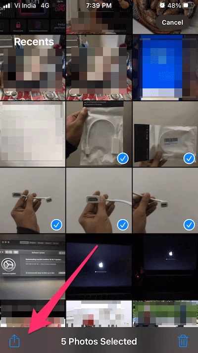 Select The Files For Airdrop