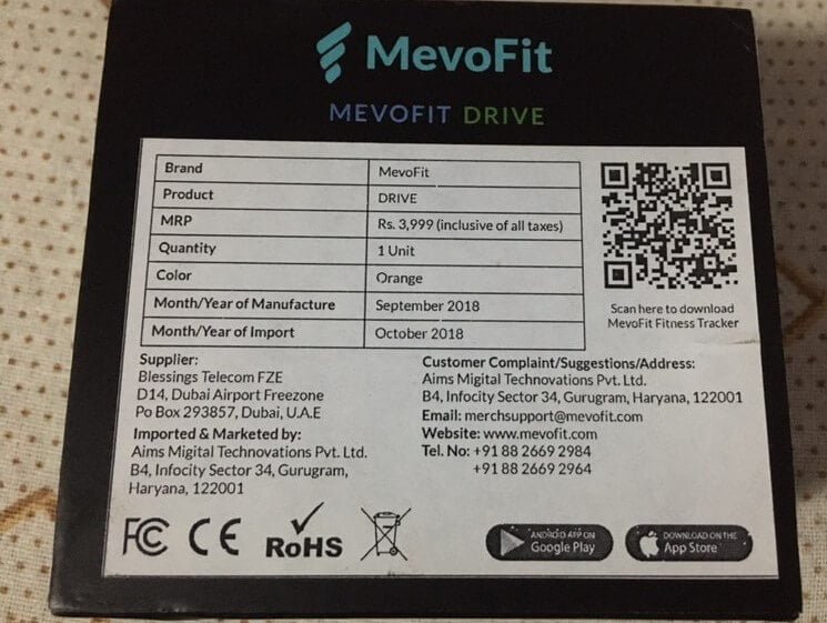 MevoFit Fitness Band Origin