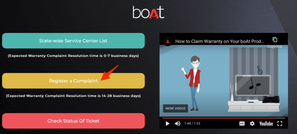 Register A Complaint With boAt