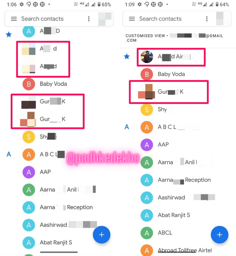 delete duplicate contacts google mail