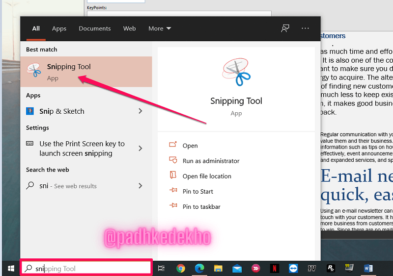 How To Use Snipping Tool