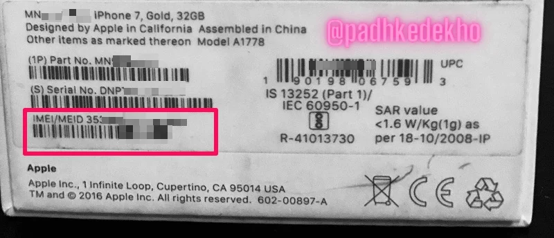 Where Is IMEI On iPhone Box
