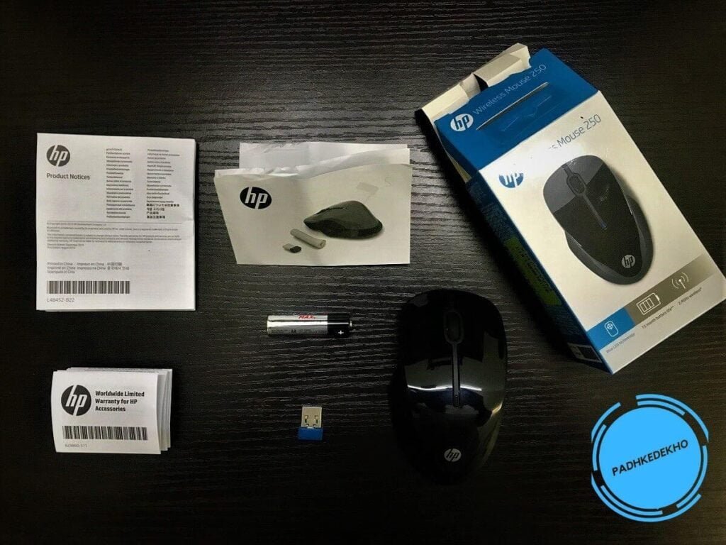 HP 250 Black 2.4 ghz USB Wireless Mouse