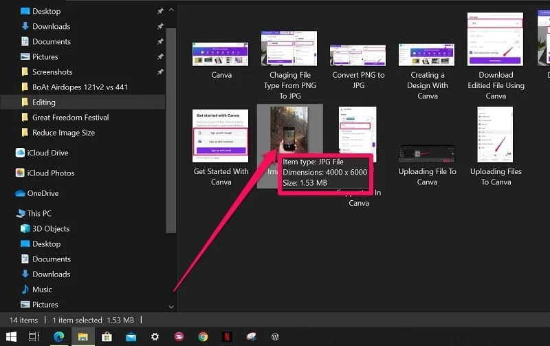 File Before Edit Canva || Reduce Image Size