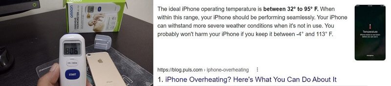 How to check iPhone temp with thermometer
