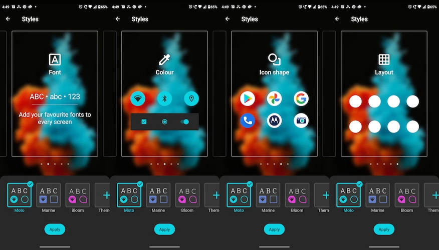 Customisations on Android vs iOS