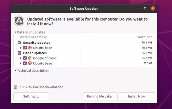 Updates on Ubuntu