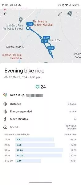 Recording Cycling Data Using Google Fit App